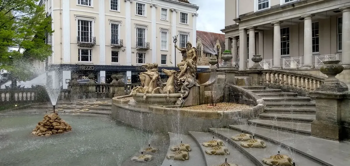 Regency terraces and gardens in Cheltenham, Gloucestershire.