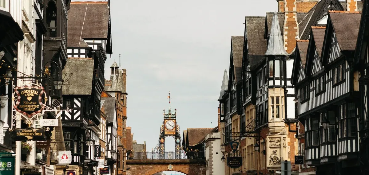 The city of Chester, Cheshire.