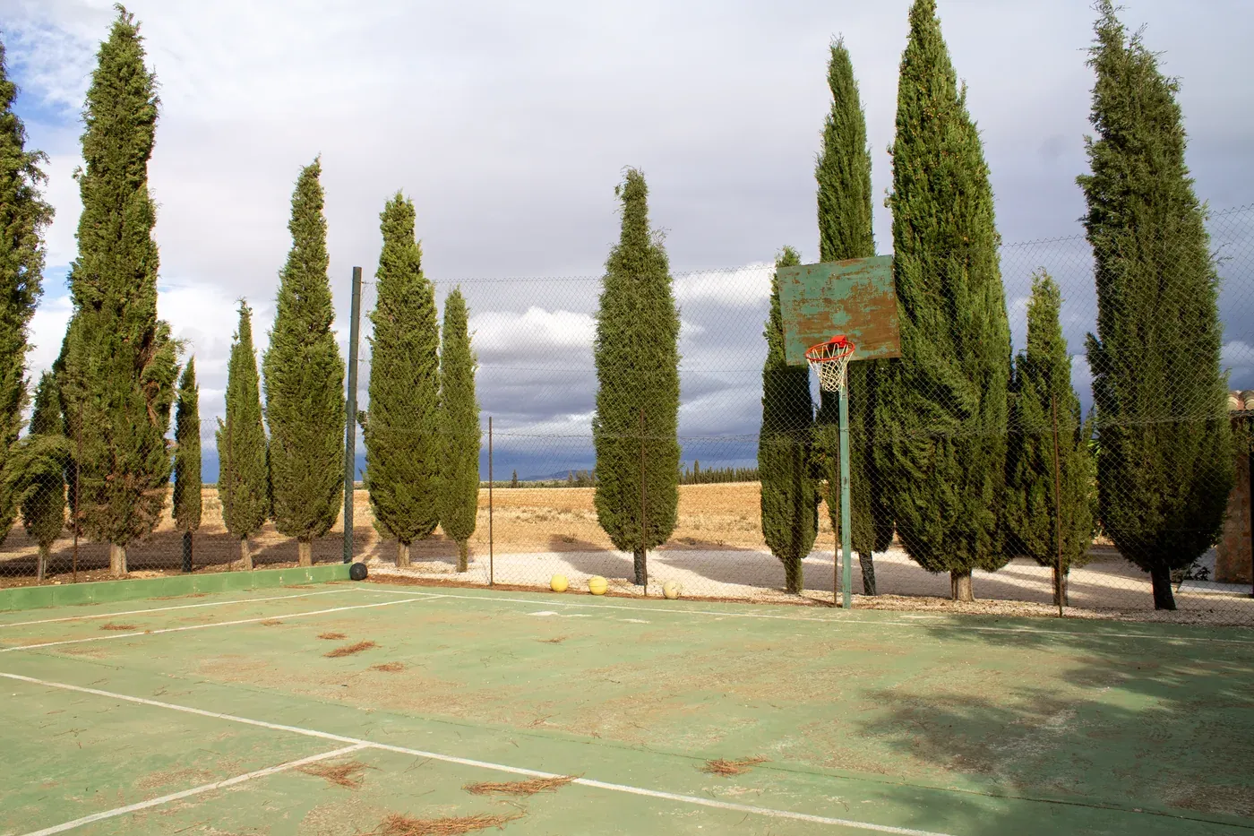 The sports court in the grounds at Sierra Recovery