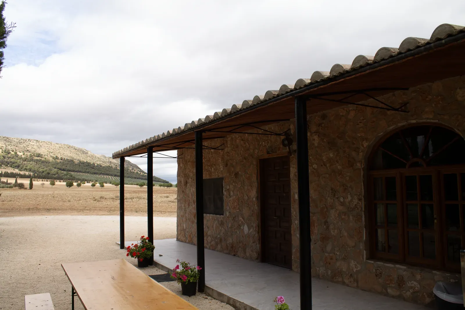 The shaded terrace at Sierra Recovery