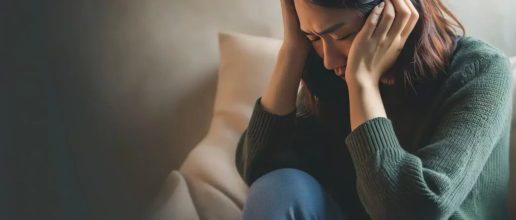 Sad woman suffering depression.