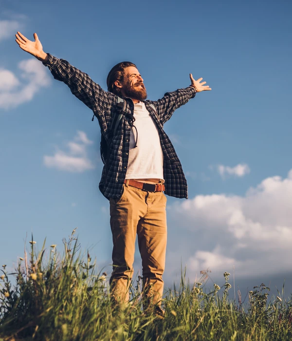 sierra recovery environment man standing field arms outstretched enviroment