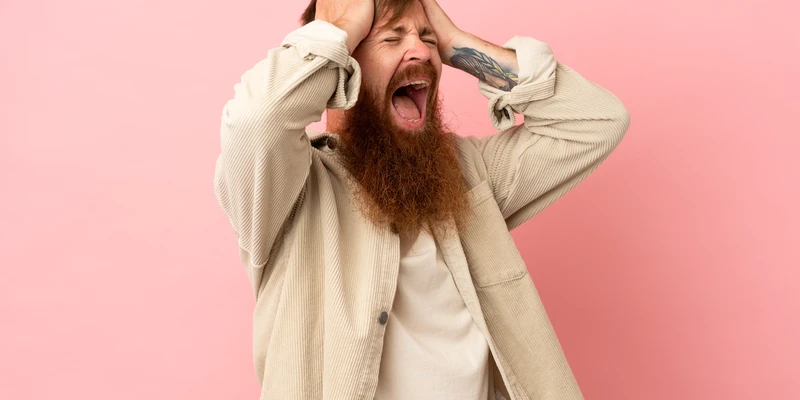 sierra recovery mental health young redhead man long beard isolated