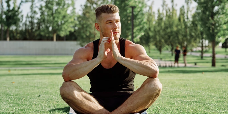 sierra recovery yoga man doing park